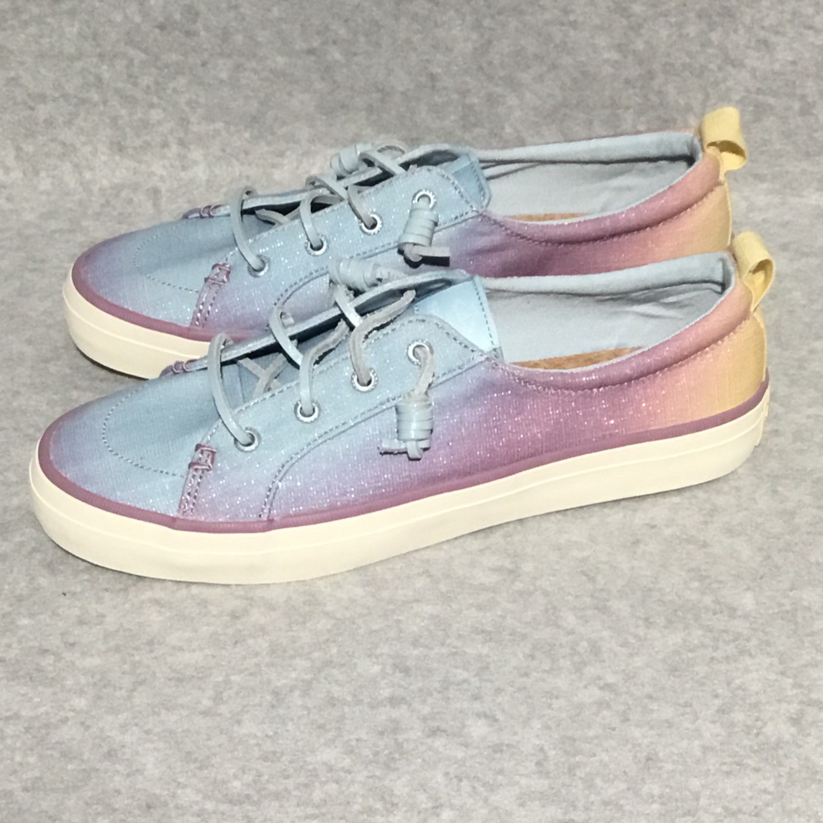 Sperry Crest Vibe Shimmer Sneakers Women’s 8.5 Blue Purple Ombré Slip On Shoes
