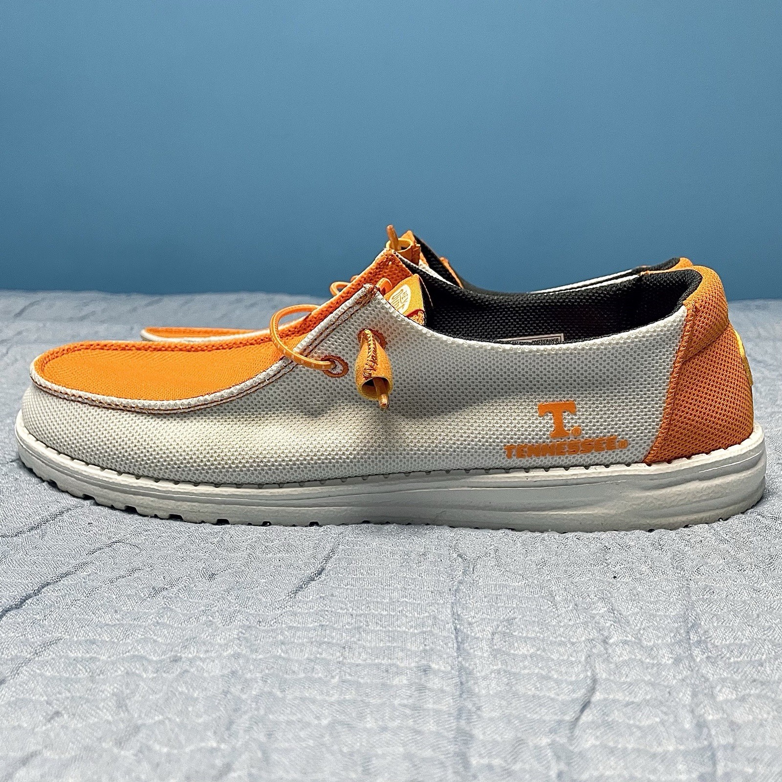 Hey Dude Wendy Women’s Slip-On Casual Shoes Tennessee Orange/White Size 10