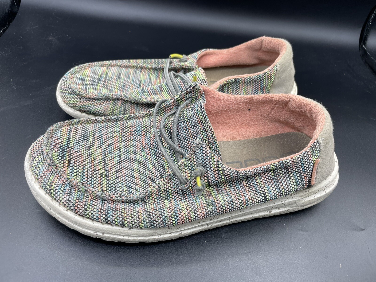 Hey Dude Wendy Sox Peacock Pink Shoes Flats Sneakers Fabric Casual Womens 8M
