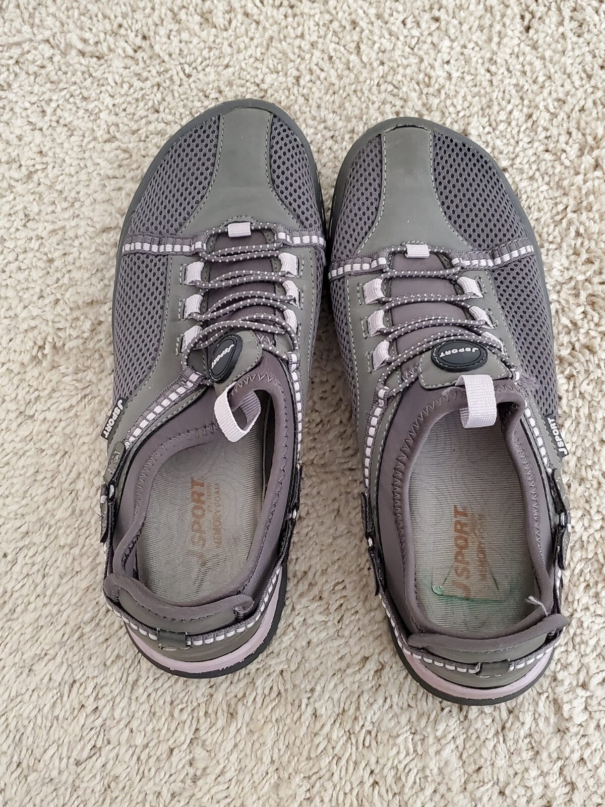 JSport By Jambu Shoes Womens 6.5M Tahoe Encore Walking Sneaker Gray Slip On