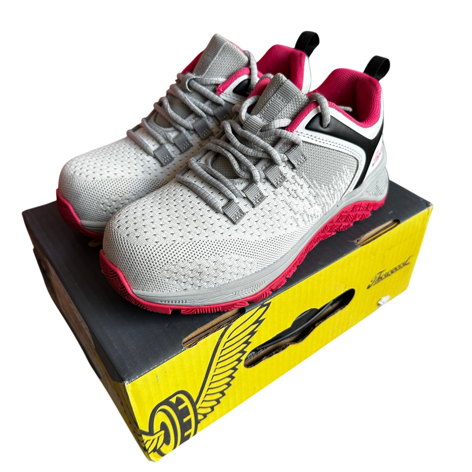 Thorogood AST Low Shoes White Pink Steel Toe Safety Sneakers Womens Size 6