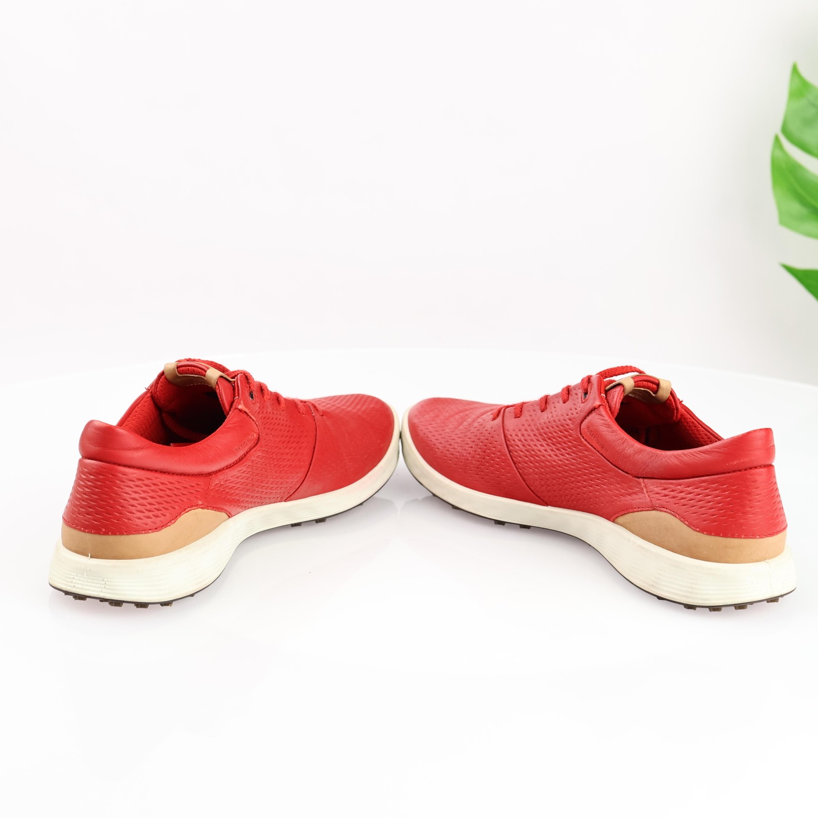 ECCO Womens S-Lite Golf Shoe Size 41 10 Waterproof Red Leather Spikeless Sneaker