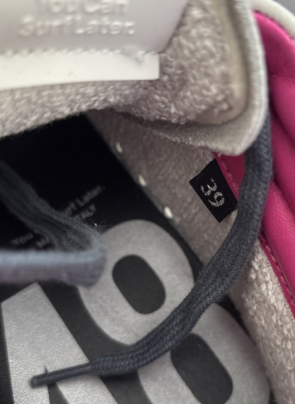 P448 High Top Sneaker Women EU 39 US 8.5 Italy Light Gray Pink Skate Zipper NICE