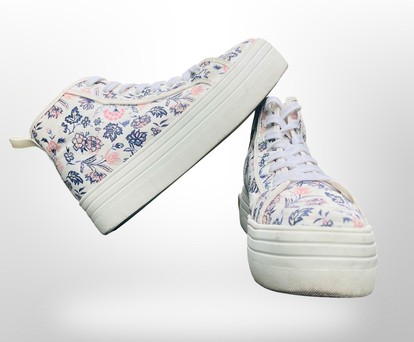 GUC Universal Thread Chunky Platform High Tops Floral Pattern & Zipper Size 6.5