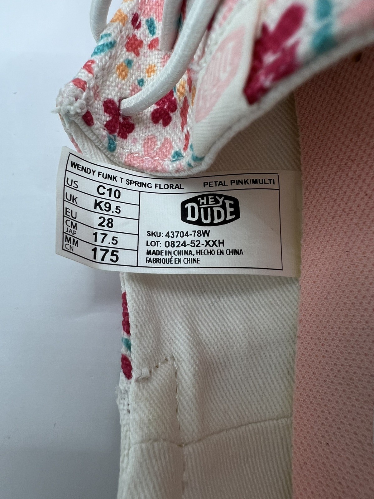 Hey Dude Little Kids Size 10 Cushioned Comfort Shoes Flowers Slip On