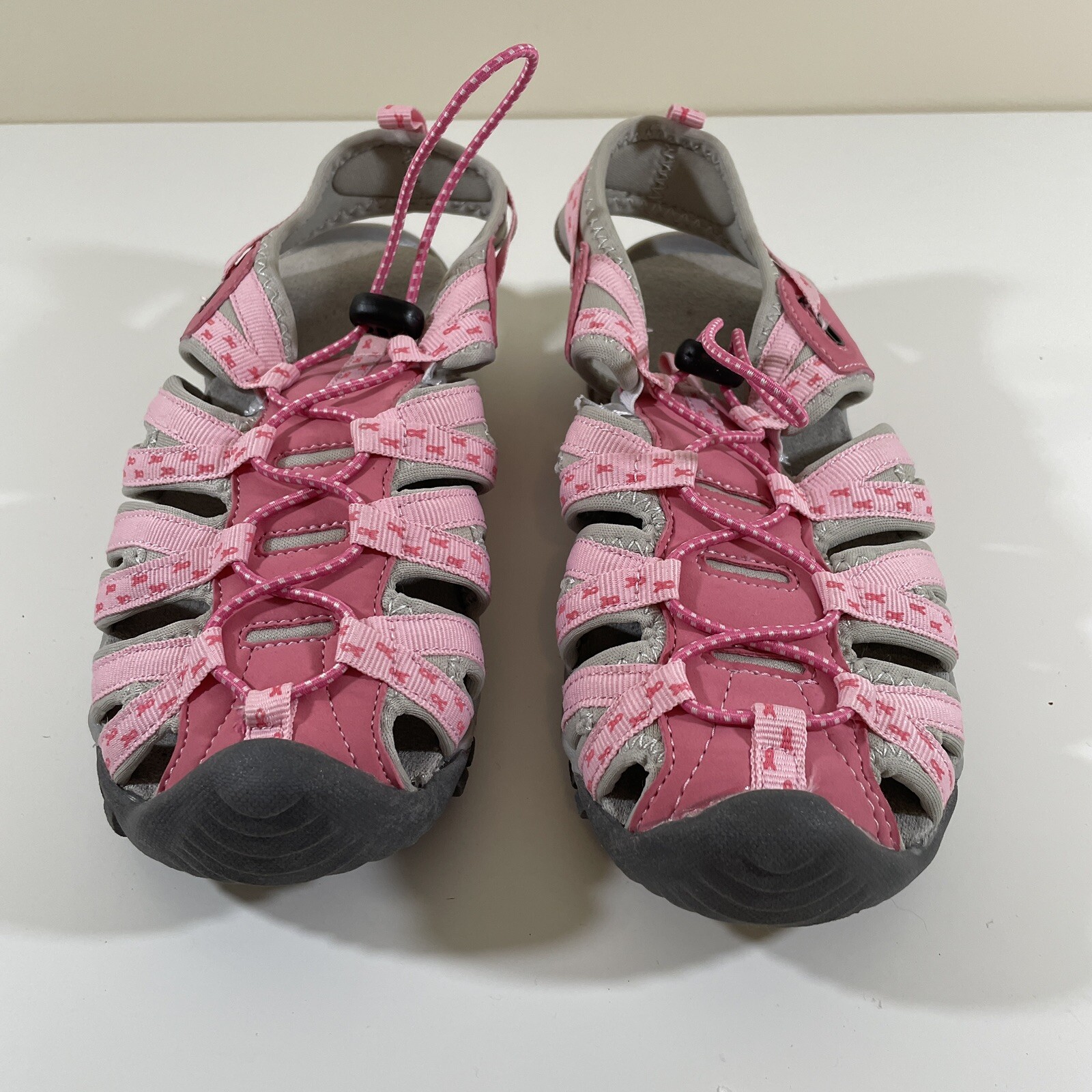 Women’s Sports Hiking Walking Sandals Size 6 Breast Cancer Awareness Pink/Gray