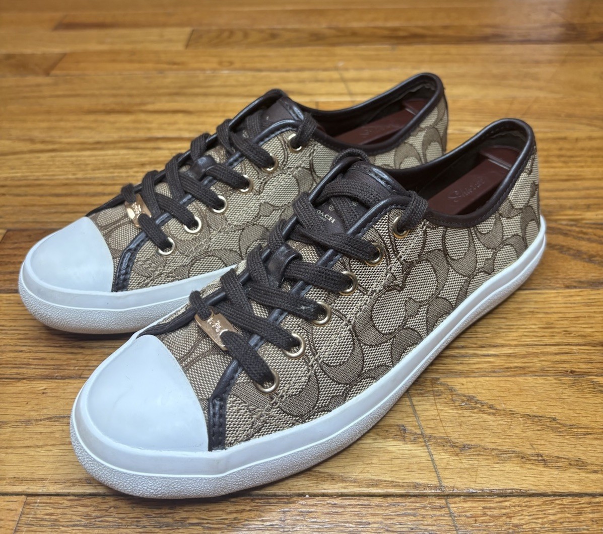Coach Empire Signature Canvas Women’s Sneaker Size 8 Monogram C Low Top Y2K