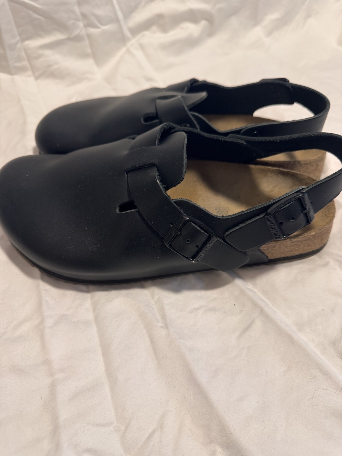 BIRKENSTOCK TOKIO SL BLACK 41 REGULAR SUPER GRIP LEATHER- Excellent Used Cond