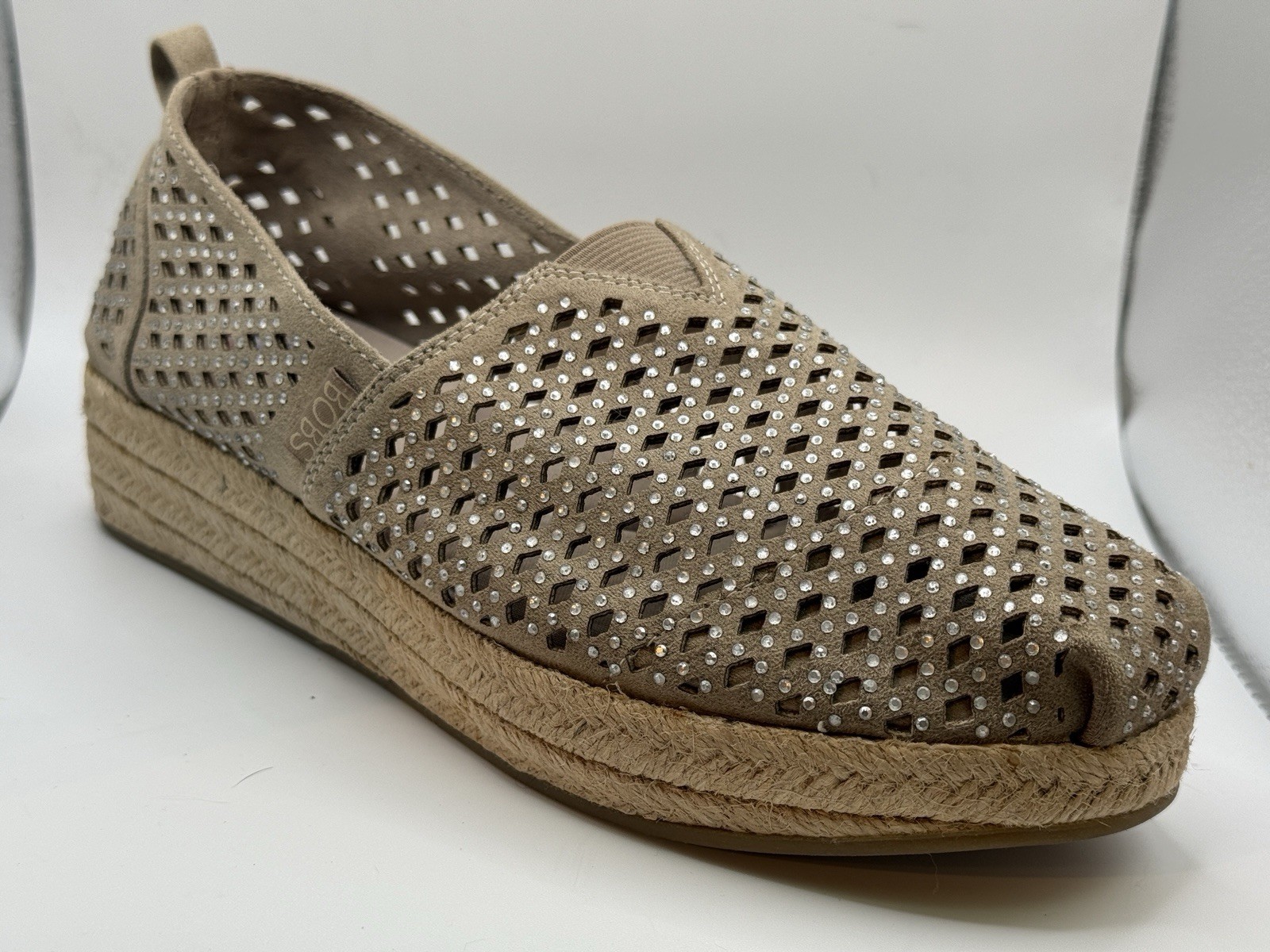 Women’s BOBS By Skecher HIGHLIGHTS GLAMSQUAD Wedge Taupe Sz 9 New