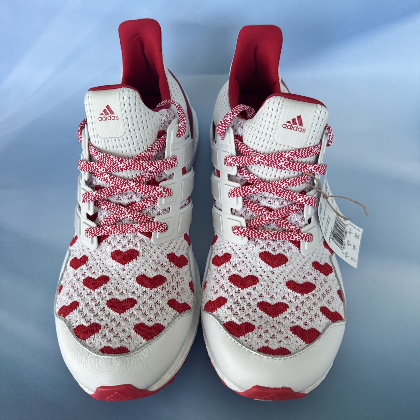 Adidas Ultraboost 1.0 Love Running White Scarlet Red JR5845 Womens size 8.5