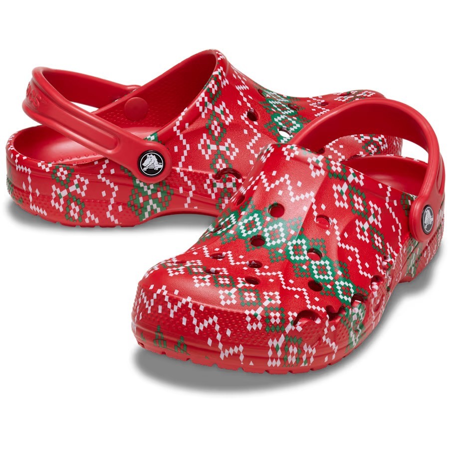 Crocs Baya Holiday Graphic Clog Mens 10 Womens 12 Festive Comfort Slip On