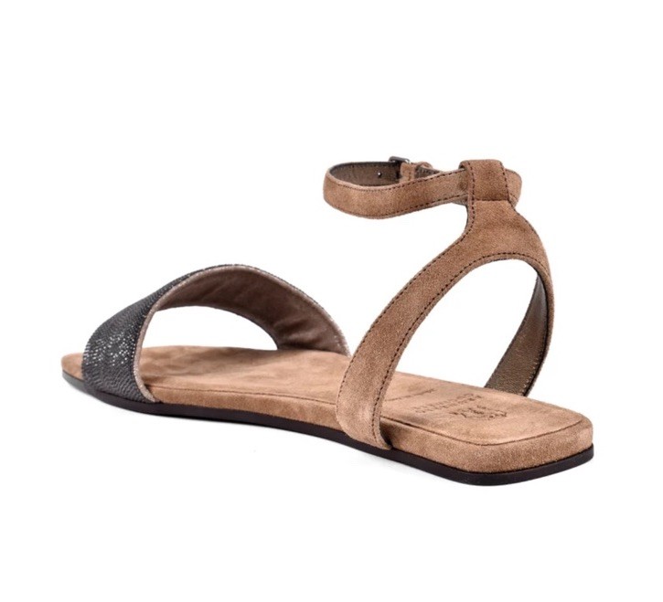 BRUNELLO CUCINELLI WOMEN’S 100% LEATHER MONILI BEAD SANDAL SHOE NWT MSRP $1430