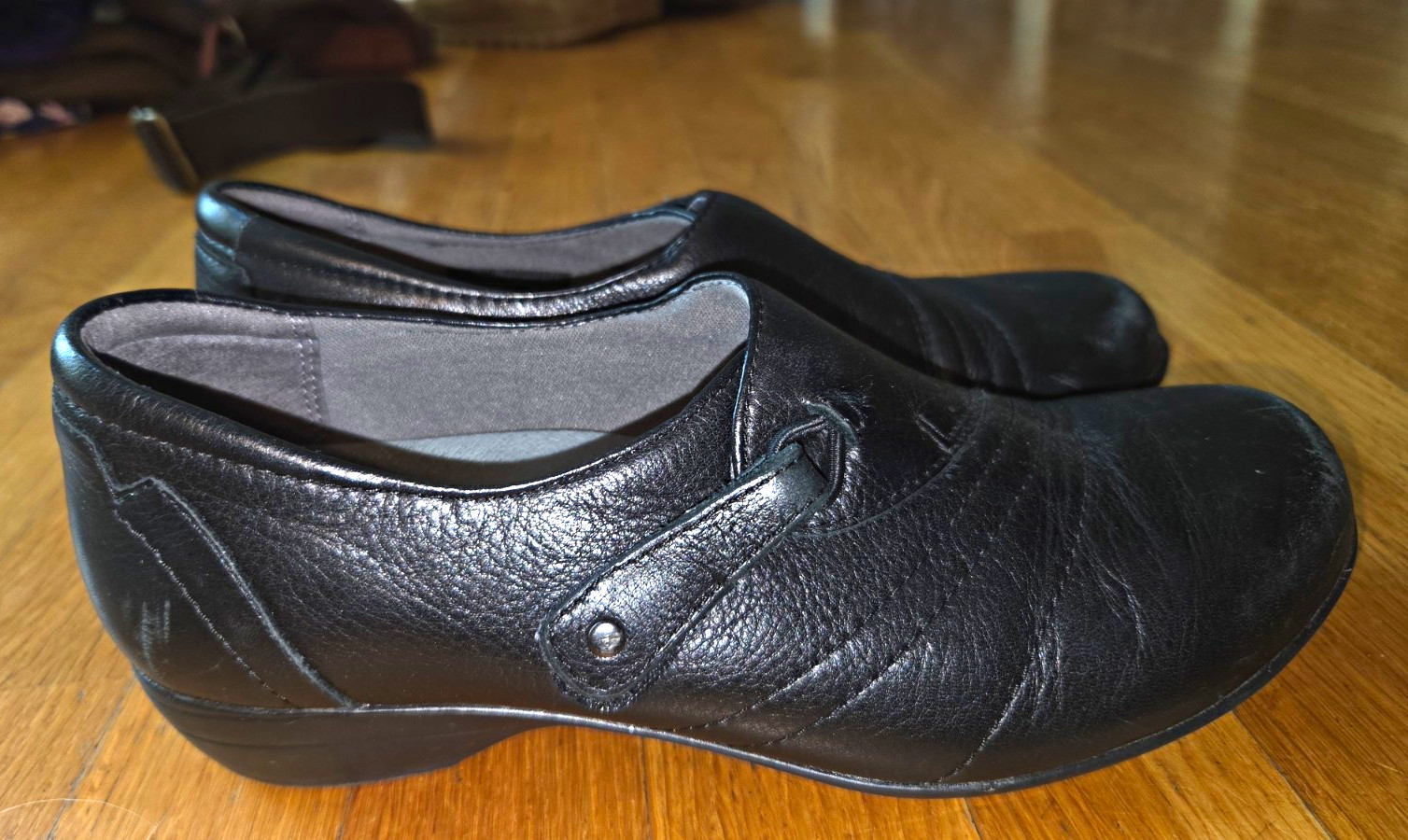 Dansko Black Leather Slip-On Clog Comfort Shoes Women’s US 5.5 EU 36