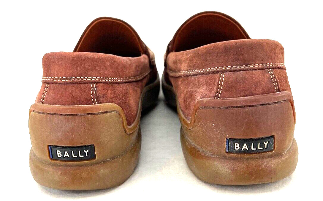 Bally Pragela Brown Suede Penny Loafers Classic Slip-On Moc Shoes Women’s 6.5