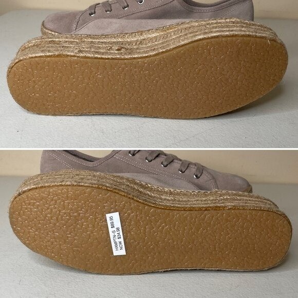 Steve Madden Hampton Tan Suede Platform Espadrille Sneakers Size 10