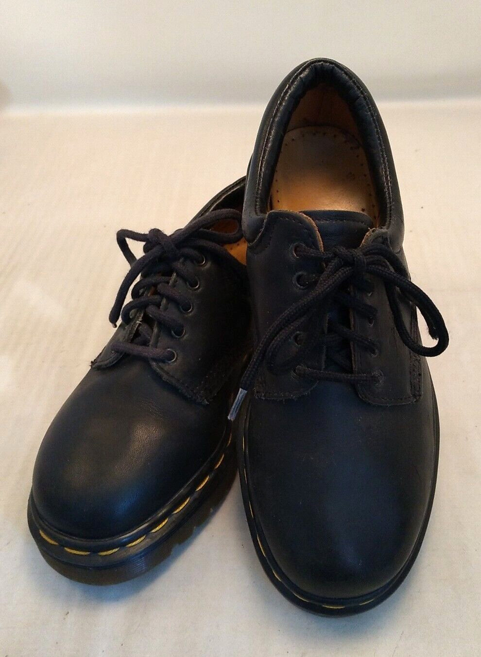 Dr Martens Shoes Sz 3 Doc Black Leather Shoe 8053 5 Eye