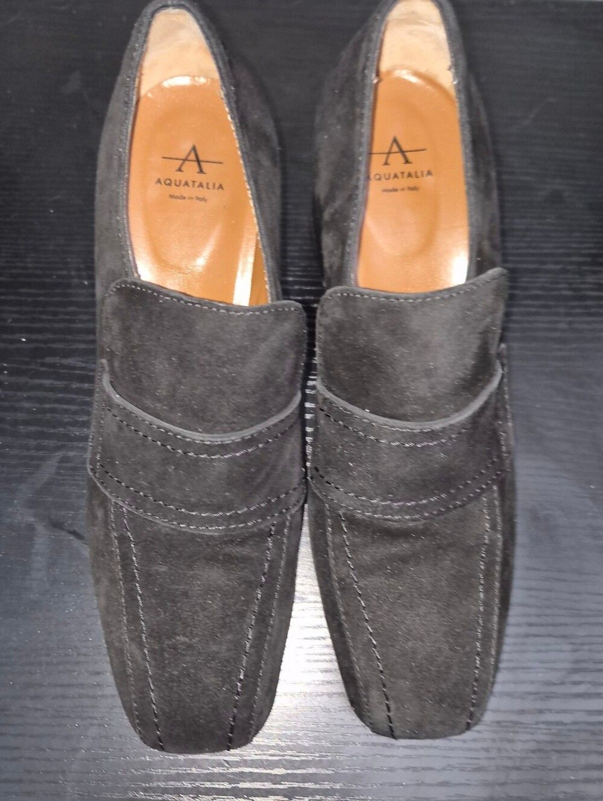 Aquatalia Black Suede Loafers – Women’s Size 7.5 (Made in Italy)