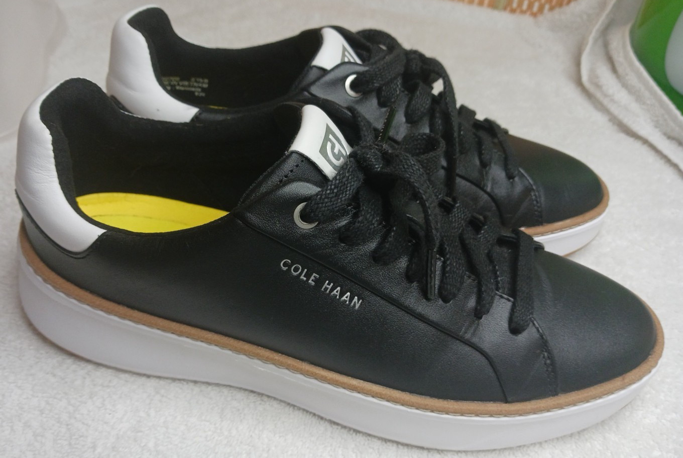 COLE HAAN Grandpro TopSpin Sneaker Black British Tan Dove Women Size US 8.5B
