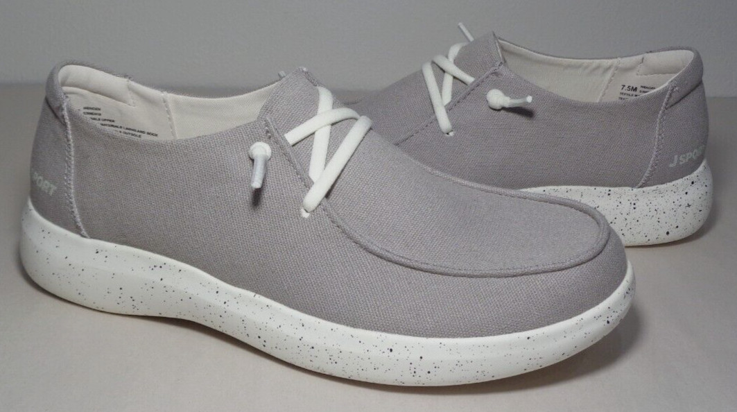 JSport by Jambu Size 6.5 M WENDEN Grey Canvas Loafers New Women’s Boat Shoes