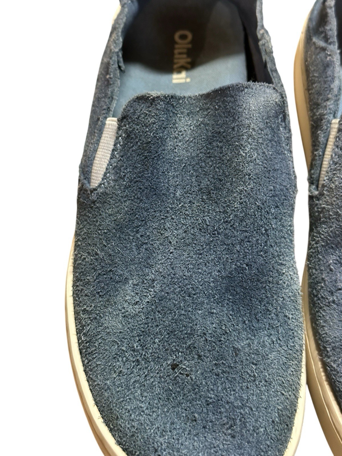 Olukai womens 8.5 Pehuea Luxe Light Blue Slip On Leather beach casual boho chic