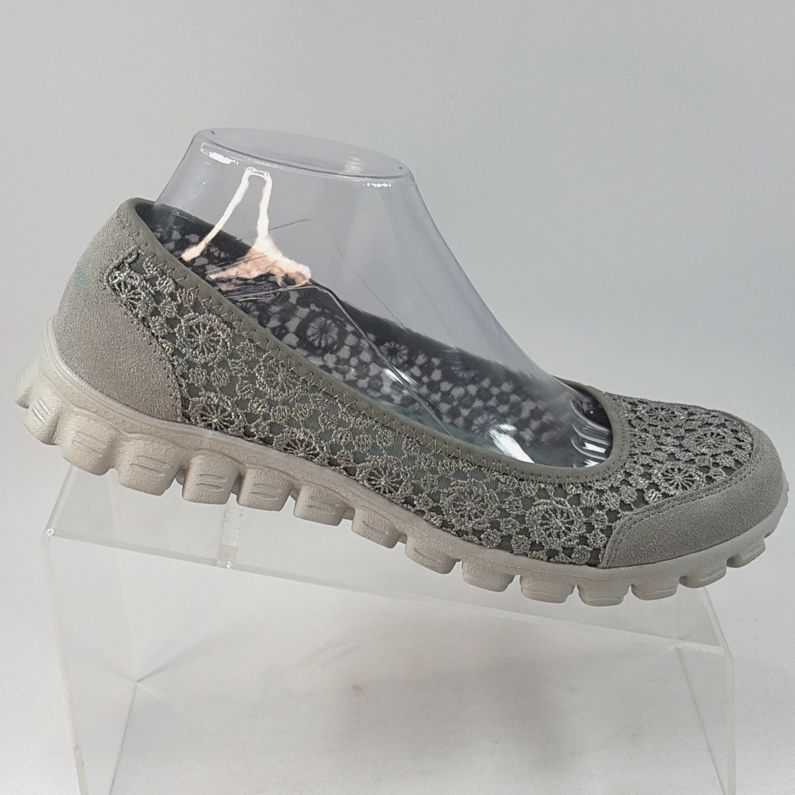 Skechers EZ Flex 2 Flighty Shoes Women’s 8.5 Gray Memory Foam Ballet Flats 22836