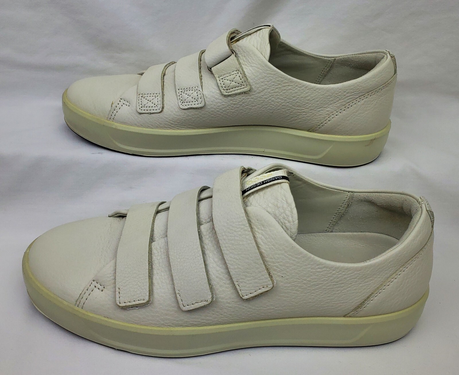 ECCO White Leather 3 Straps Rubber Shoes/Sneakers Women’s Size EU 41/US 9.5