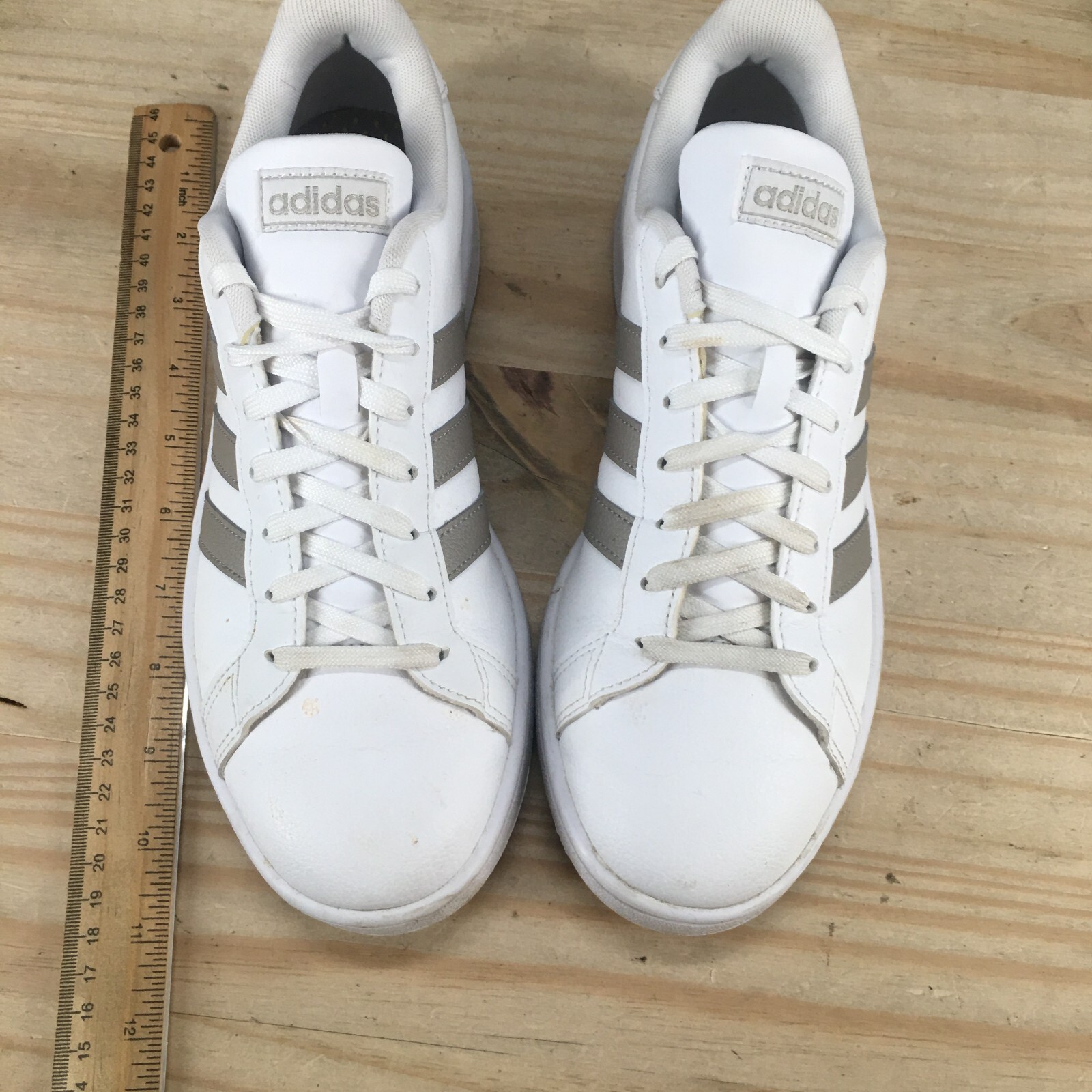 Adidas Sneaker Men 8.5 White Grand Court Lace Up Round Toe Casual Comfort F36485