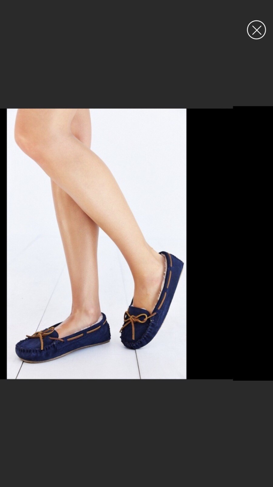 Urban Outfitters Minnetonka Cally Slip On Faux Suede Sherpa Moccasins Blue 11