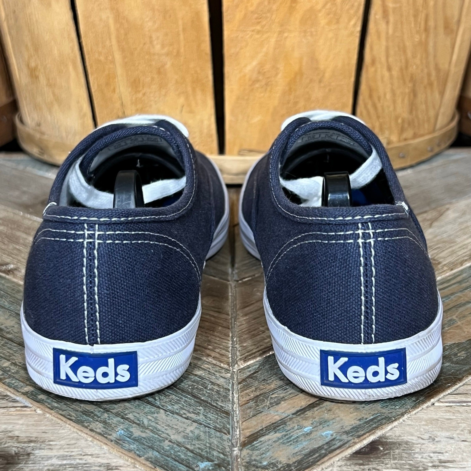 Keds Champion Originals Blue Canvas White Sneakers Shoes Womens Size 9