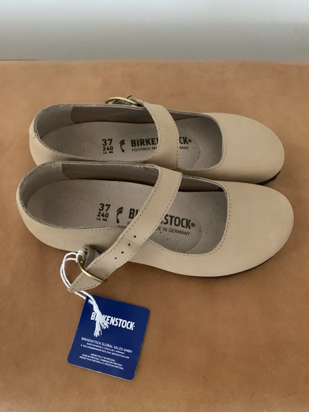 Birkenstock Tracey Suede Mary Jane Beige 37 Narrow Fit