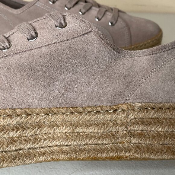 Steve Madden Hampton Tan Suede Platform Espadrille Sneakers Size 10