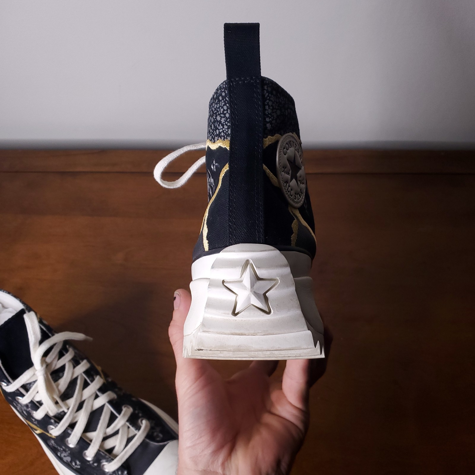 Converse Run Star Hike High Top Metallic Floral Black 172424c New 7M 8.5W