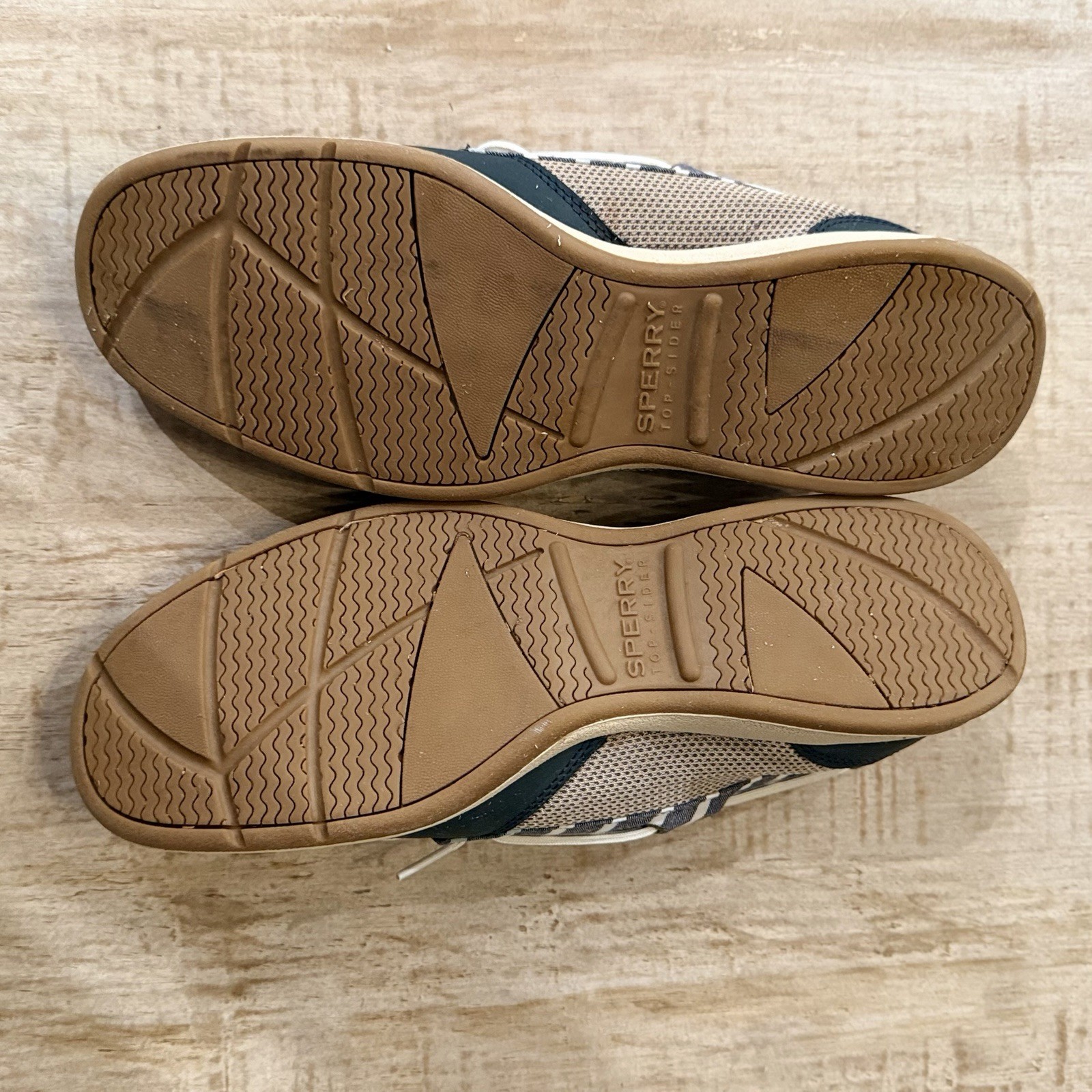 Sperry Top-Sider Navy/White Striped Leather Boat Shoes Womens 11M