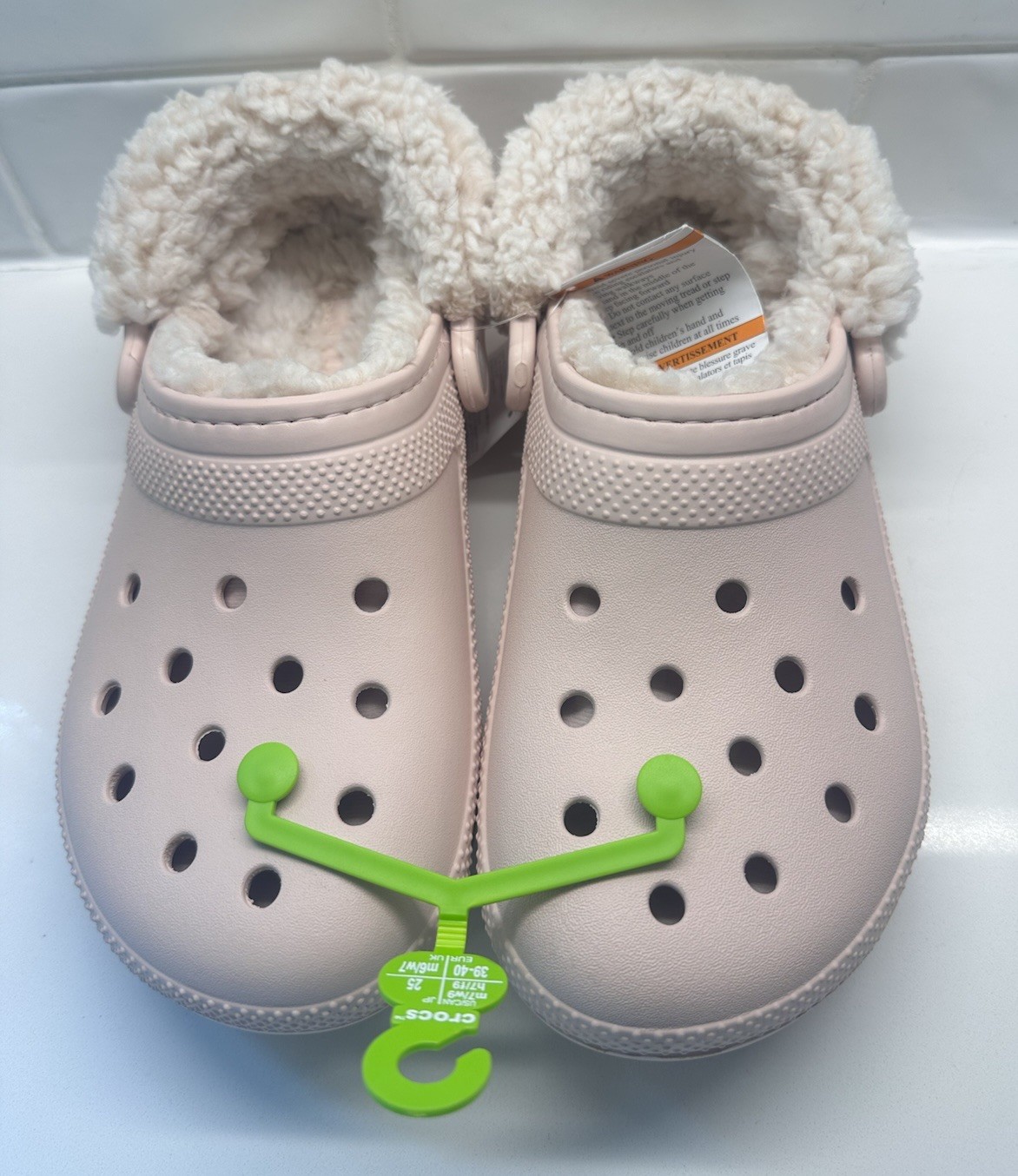 NEW Crocs Classic Fleece Lined Clog Slip On Comfort Quartz Pink Size 9 Womens