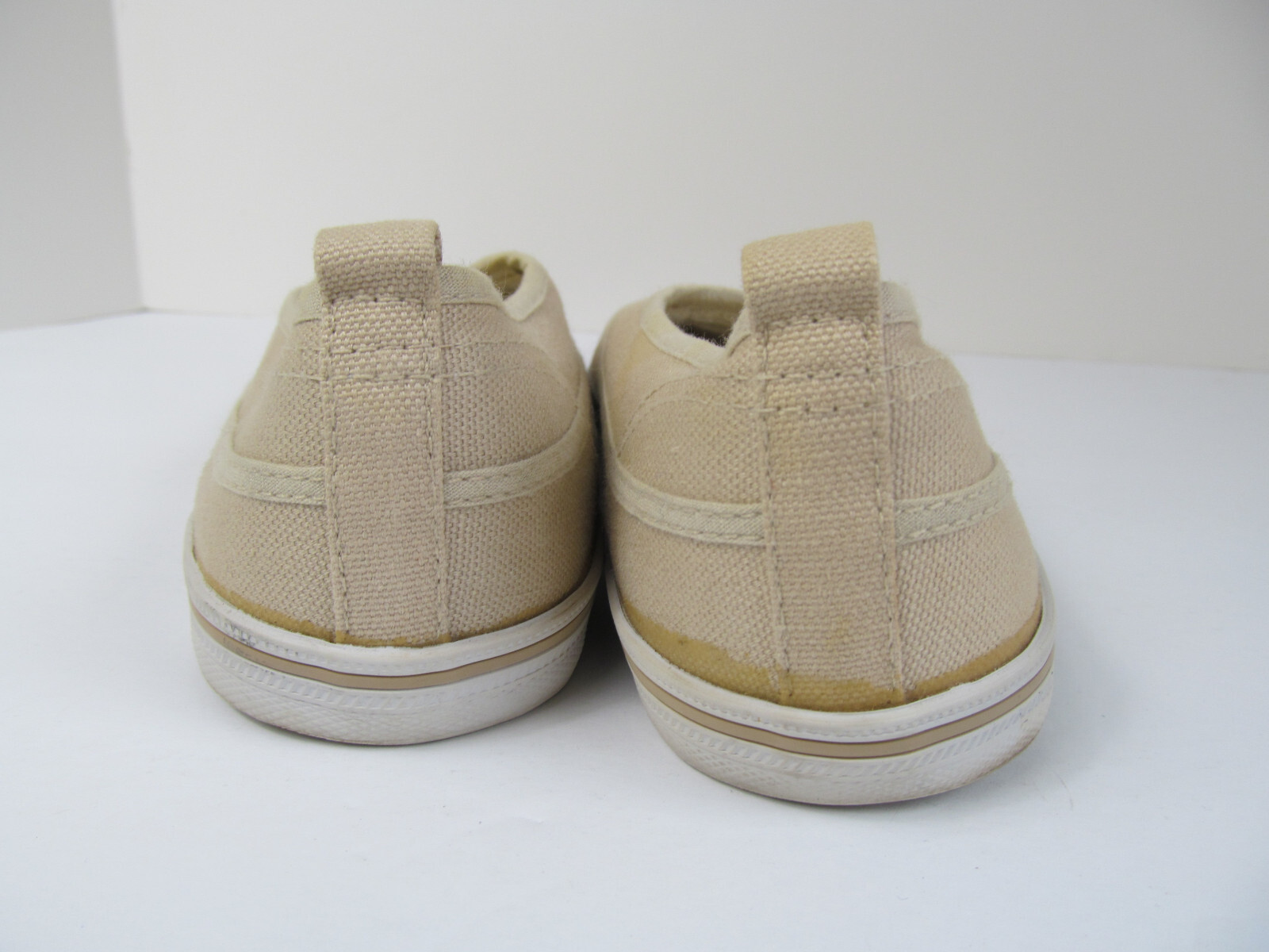 Vtg Womens Shoes Size 8.5 City Sneake Sneakers Slip on Tan Canvas Casual 1990s M