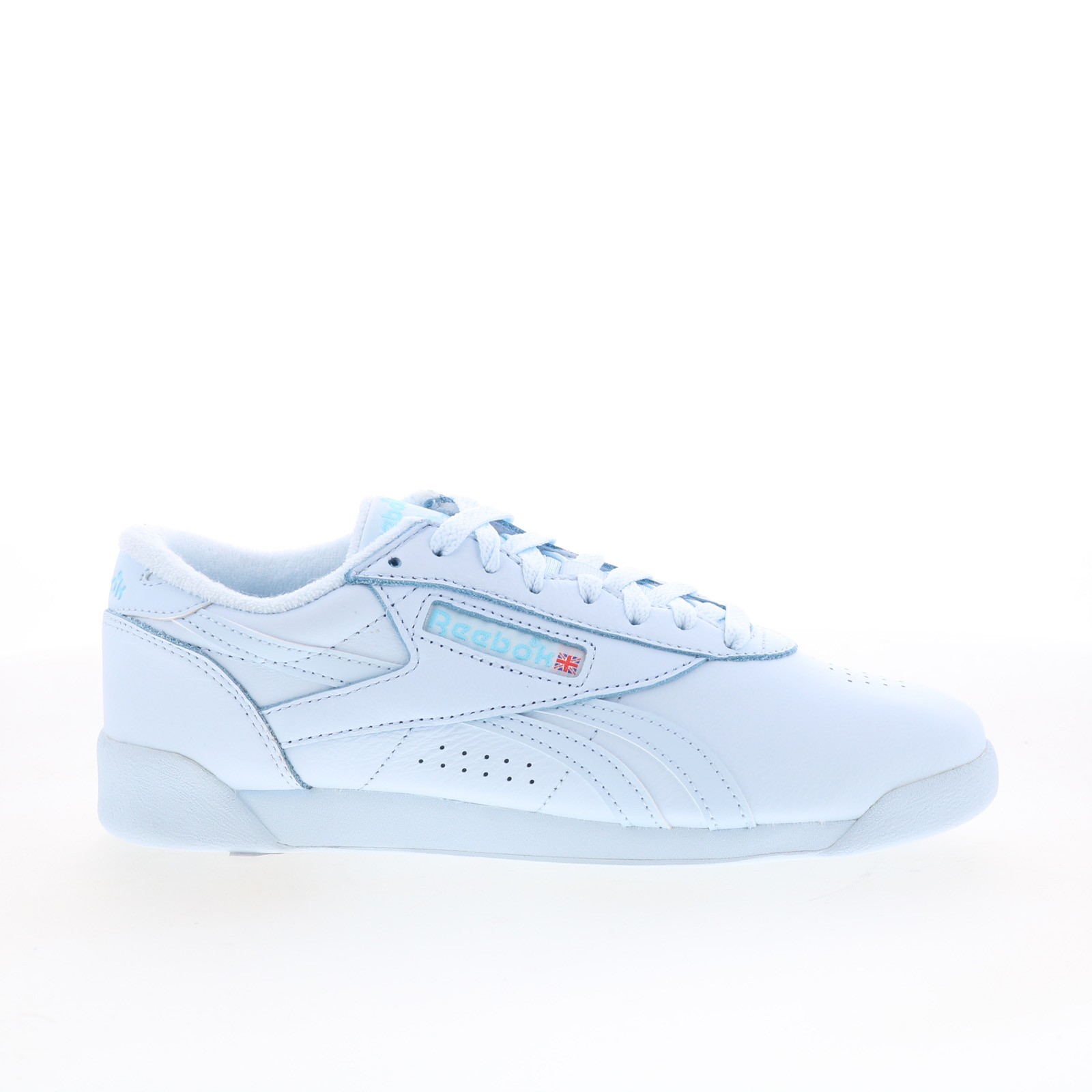 Reebok F/S LO Womens Blue Leather Lace Up Lifestyle Sneakers Shoes