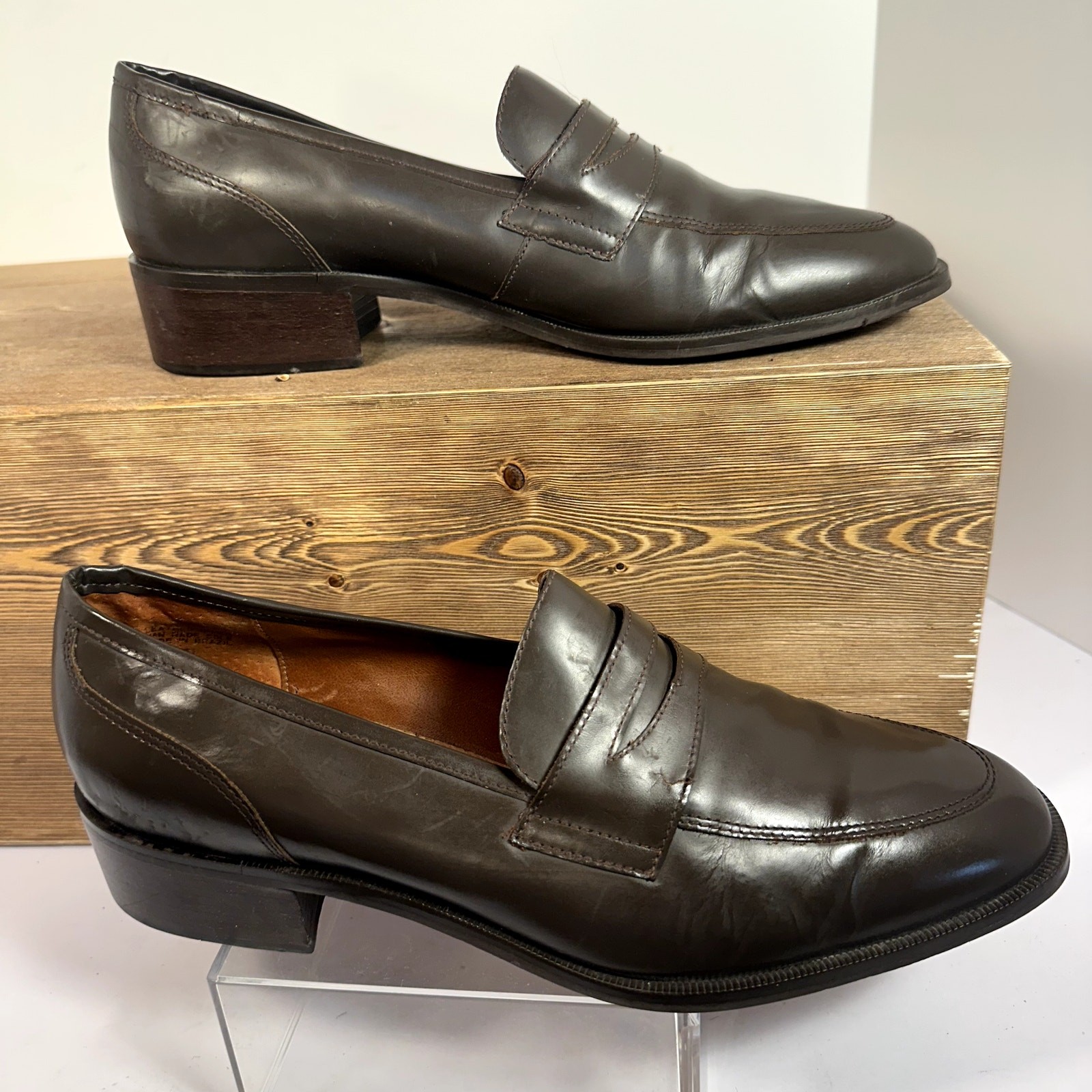 Etienne Aigner CORY Classic Leather Penny Loafers Womens SZ 10 Old Money Preppy