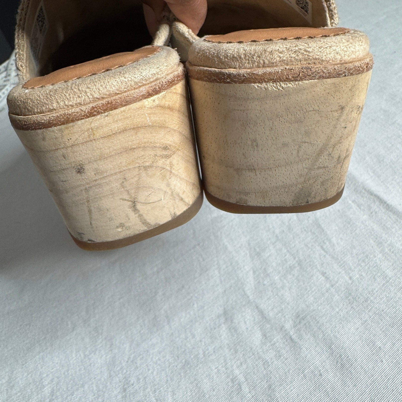 Toms Addison Suede Clogs Wood Platform Chunky Boho Minimalist Mules Womens 7
