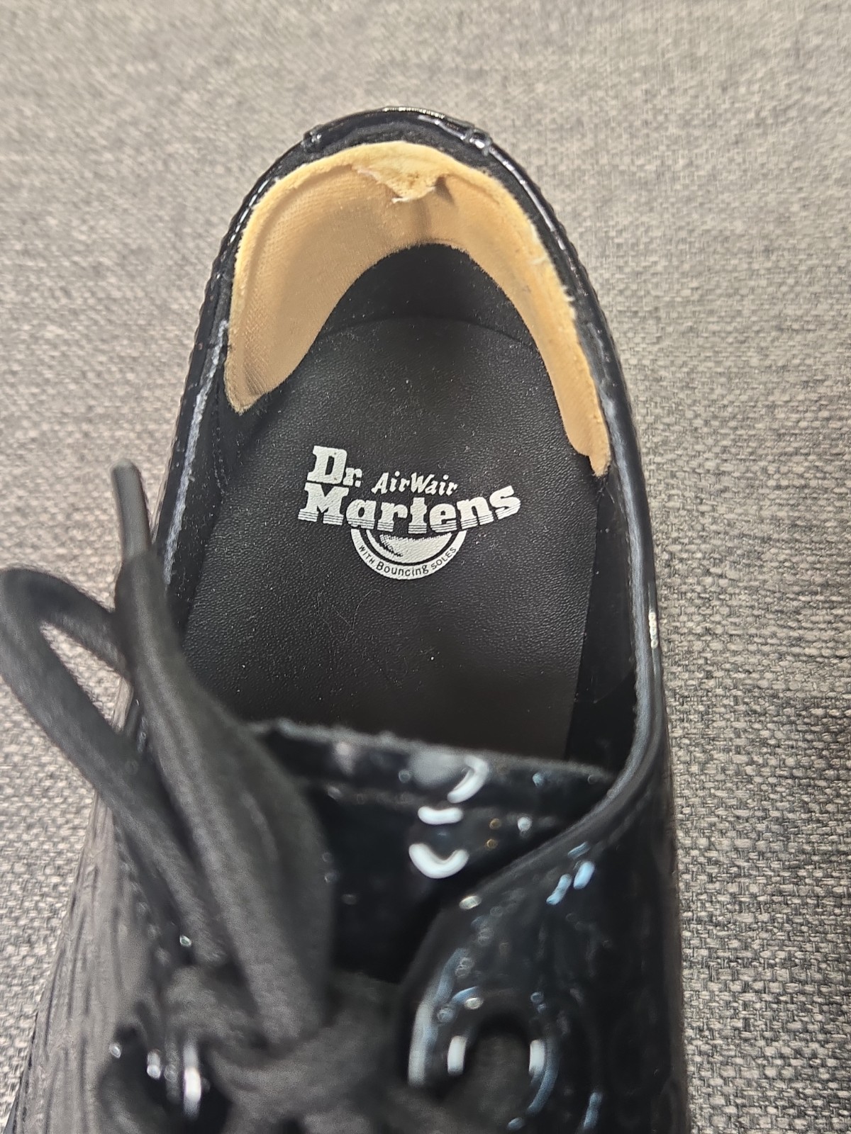 DR Martens Women’s Sz 6 Leopard Emboss Patent Leather 1461 27136 PLATFORM Shoes