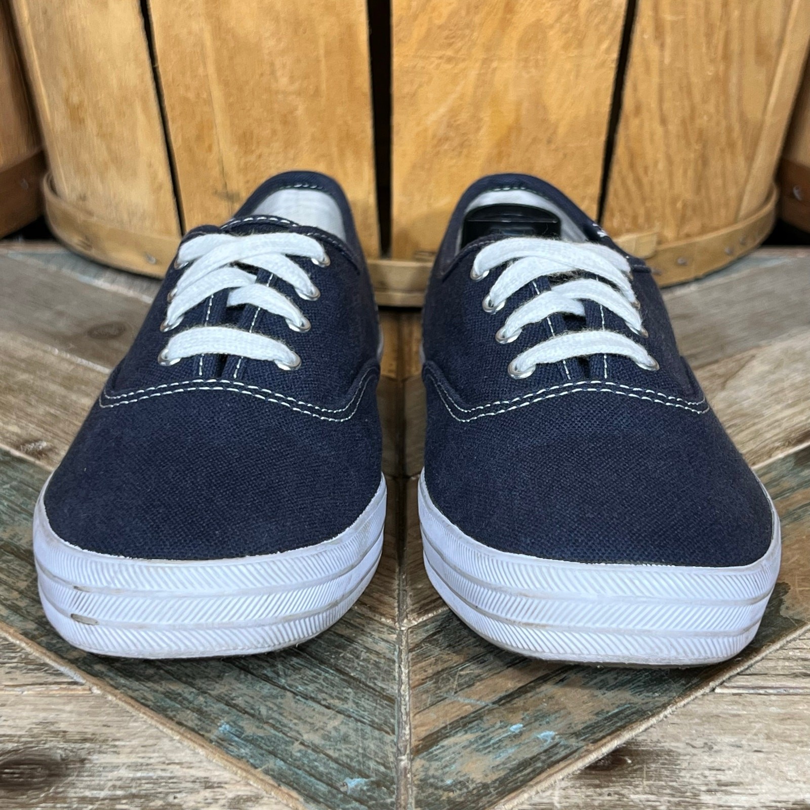 Keds Champion Originals Blue Canvas White Sneakers Shoes Womens Size 9
