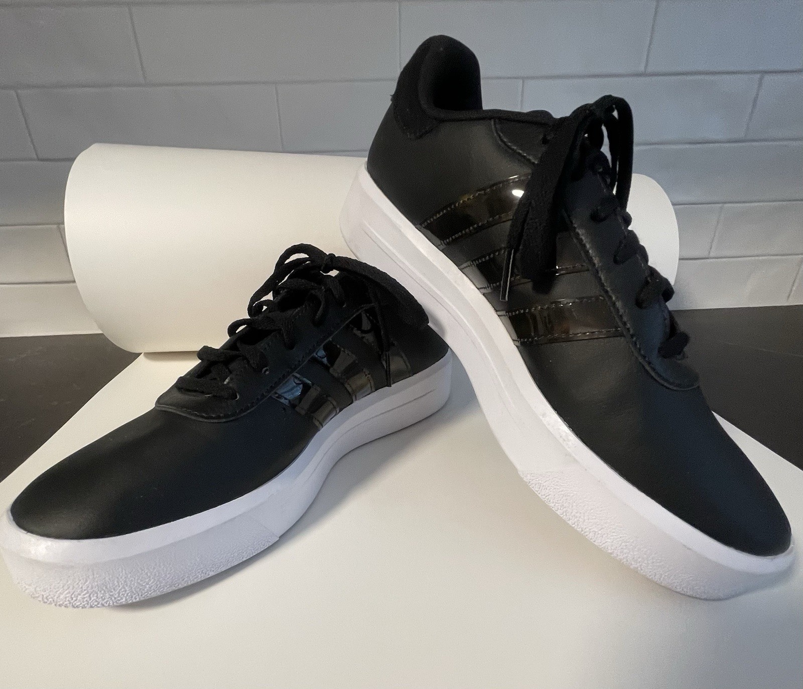 Adidas Grand Court 2.0 Leather Sneaker – Women’s Size 9 – Black/Animal Print