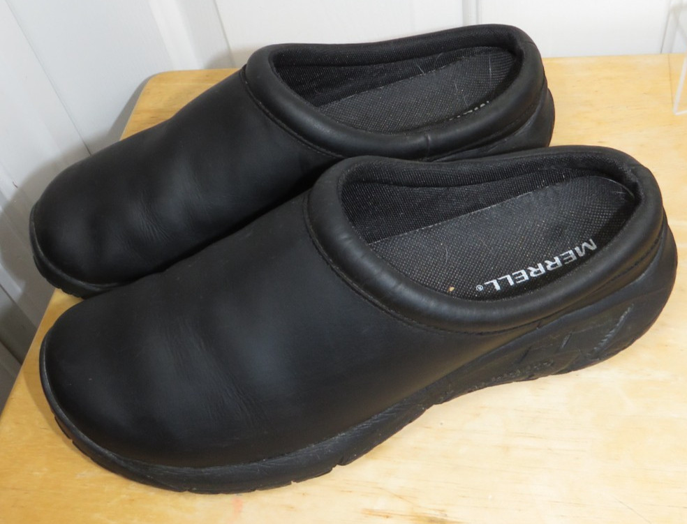 Merrell Women’s Encore Nova Slip On Shoe J002112 Clogs Black Leather Size 9.5