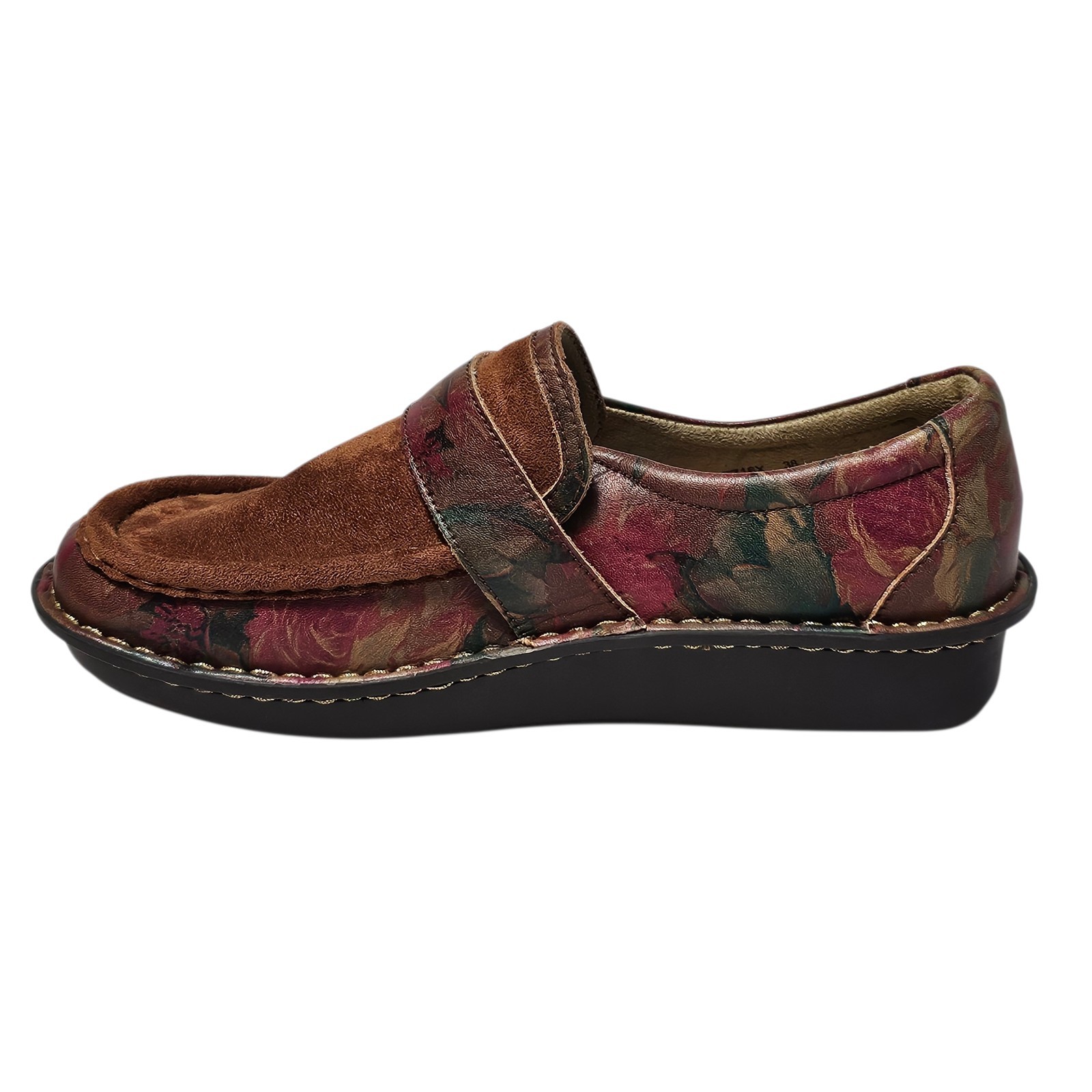 Alegria Marie Southwestern Boho Leather Slip On Shoes Sz 38 US 8-8.5 Floral