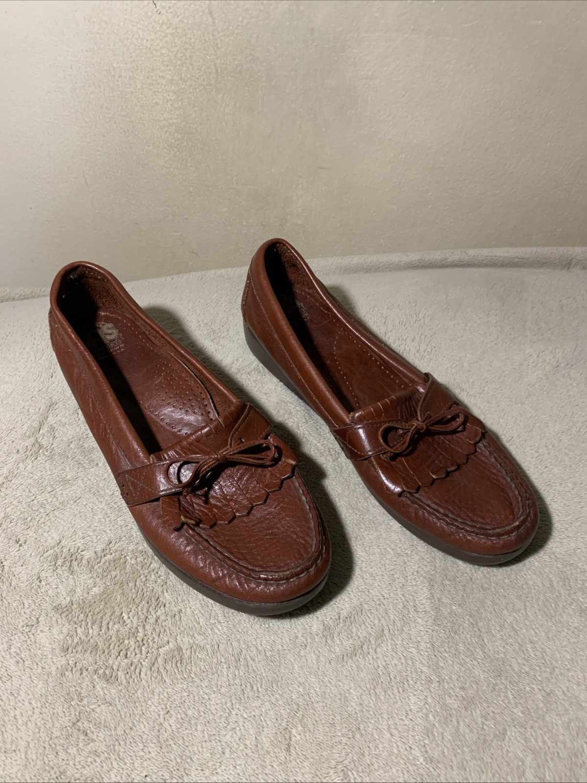 SAS Genuine Handsewn Slip On Comfort Shoes Loafer Brown 434142 Size 9