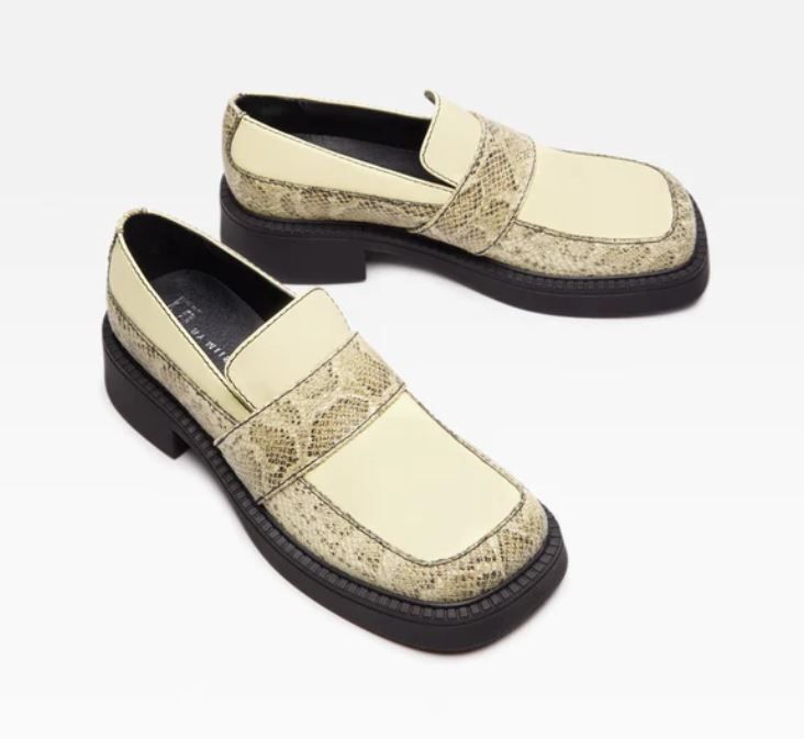 Urban Outfitters E8 by Miista Iona Cream Snake Leather Loafer Size 41 US 10.5 NE