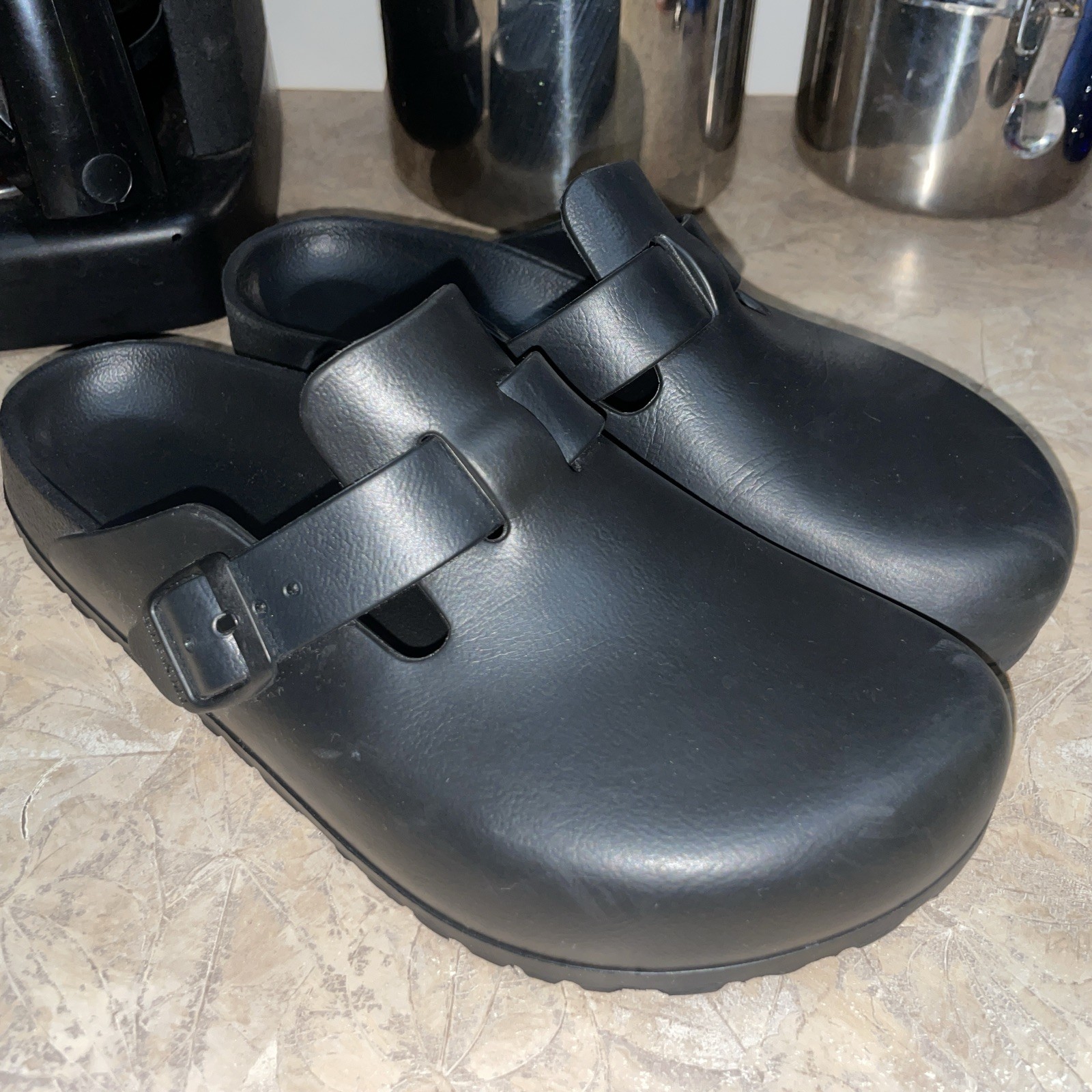 Sweet Birkenstock Boston Essentials Eva Clogs Black L8 M6 Narrow Width