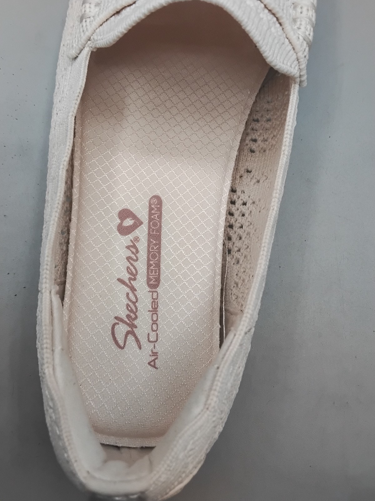 Skechers Cleo Driver Recycled Vegan Knit Crochet Loafers 6M Natural A162