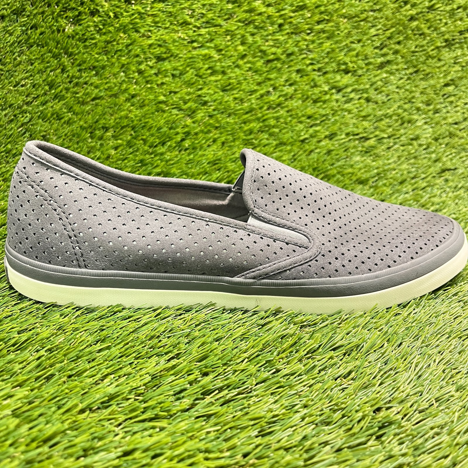 Sperry Top-Sider Seaside Perforated Womens Size 12 Gray Casual Slip On Shoes