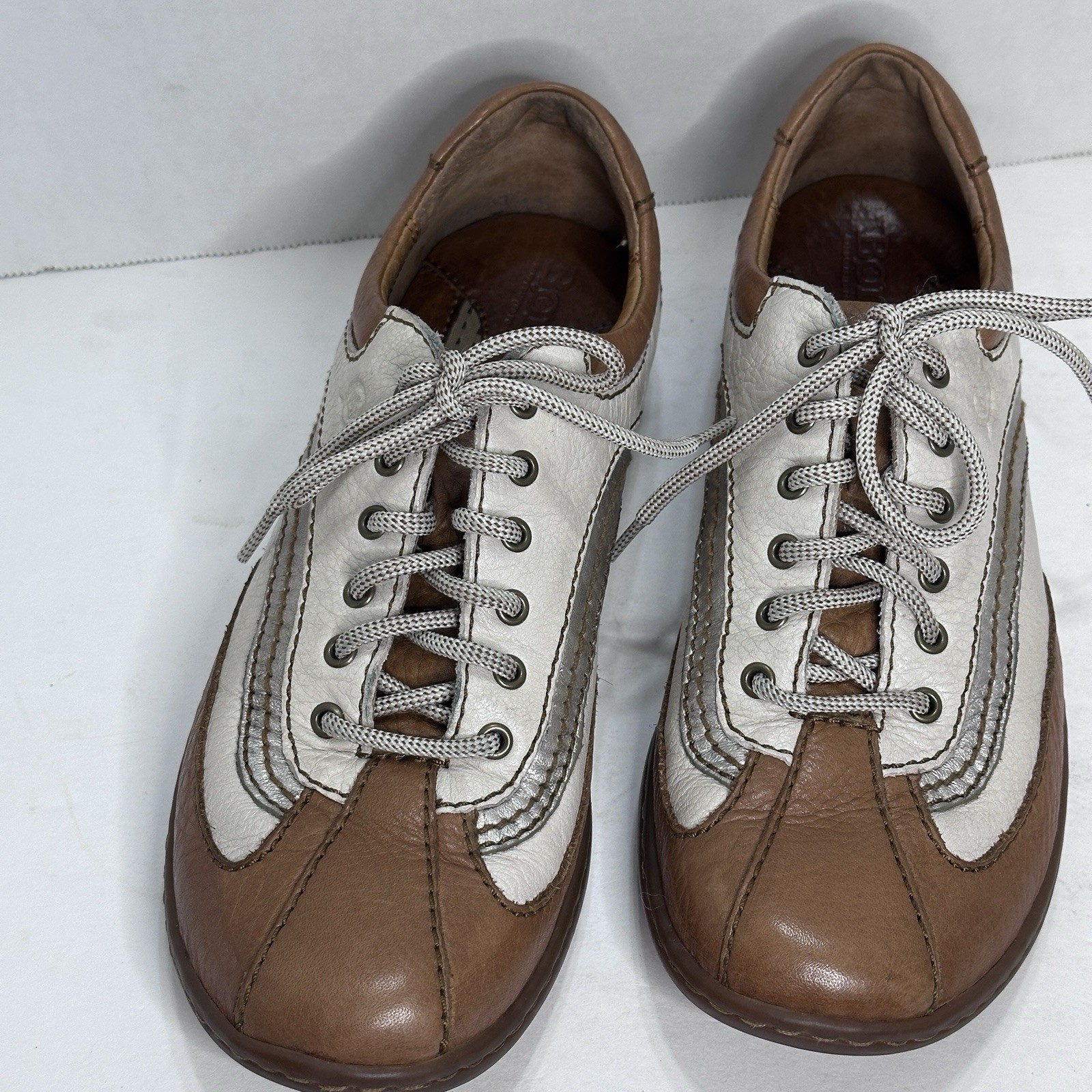 Born Shoes Womens Size 7.5 Palmera Golf Low Top Sneakers Lace Up Brown Leather