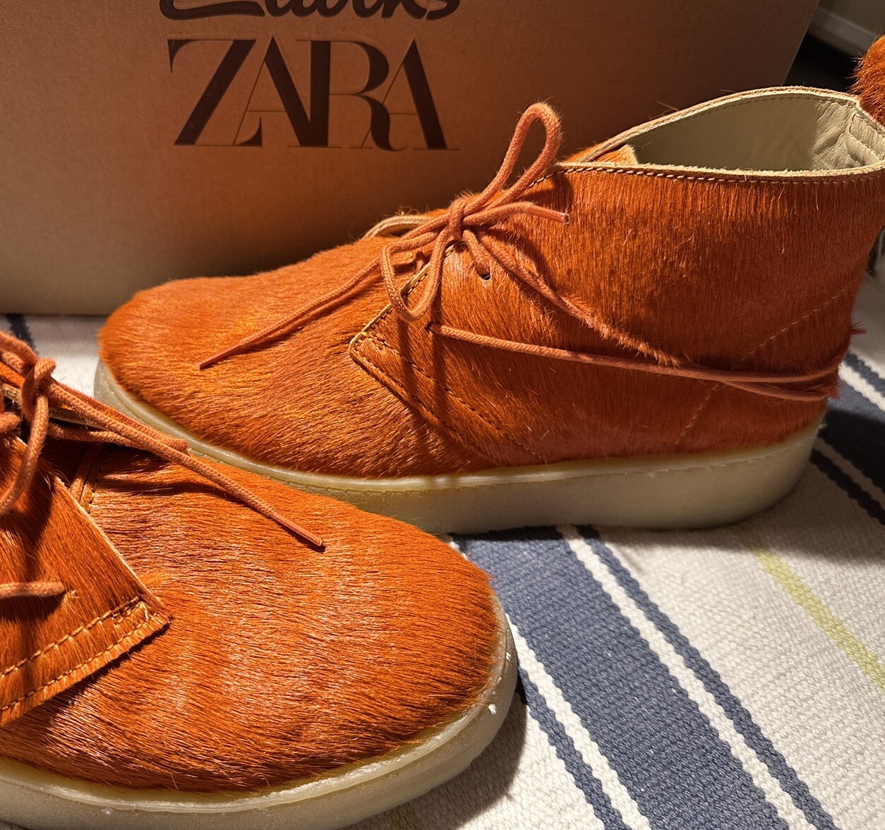 ZARA DESERT COAL BOOTS ORANGE CLARKS X ZARA LEATHER ANLKE BOOTS SHOES 39